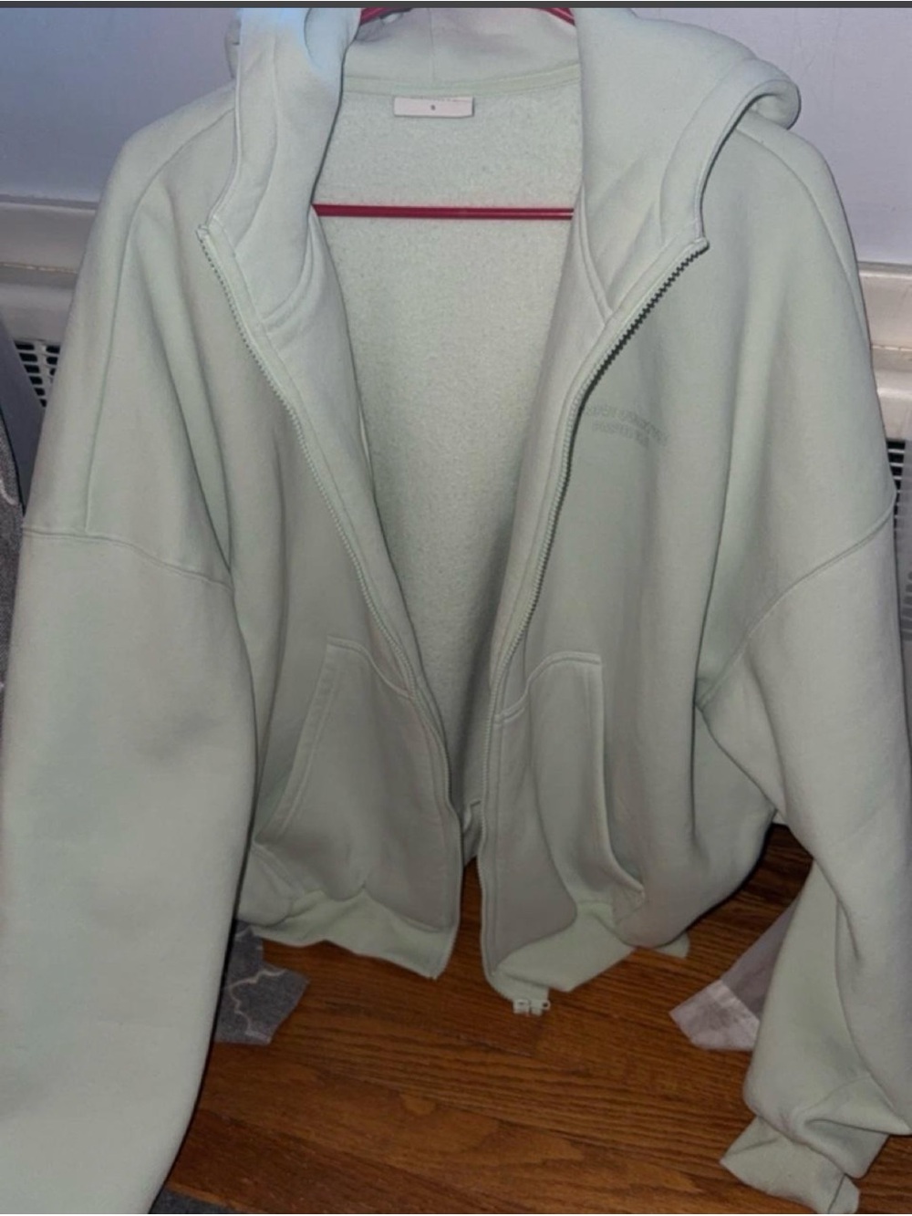 Comfrt Pastel Collection Women's Mint Full-Zip Hoodie with Hood